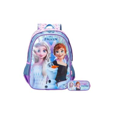 Imagem de Kit Escola Mochila De Costas + Estojo Duplo Frozen