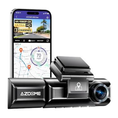 Imagem de Câmera Painel M550 Pro 5G WiFi Dash Cam 3 Canais com GPS Integrado, Gravação 4K + 1080P + 1080P, Visão Noturna, Tela de 3,18", Detecção de Movimento, Modo de Estacionamento 24h