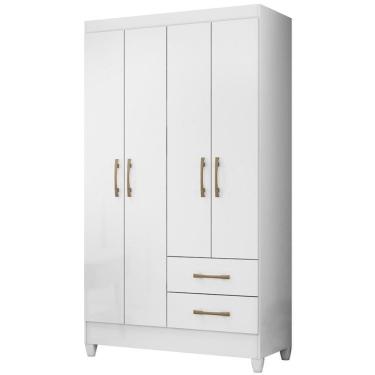 Imagem de Guarda Roupa Solteiro Chile 4p 103 Cm Branco