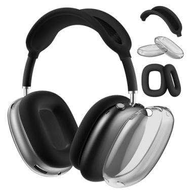 Imagem de Youtec Capa compatível com Apple AirPods Max, TPU transparente e macio, antiarranhões, capa para fone de ouvido/capa para fones de ouvido AirPods Max, preta