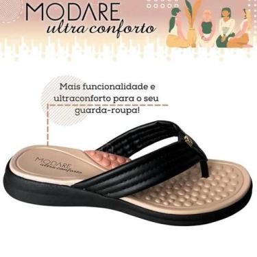 Imagem de Chinelo De Dedo Feminino Modare 7174.105 Pisada Pronada, Preto, 36