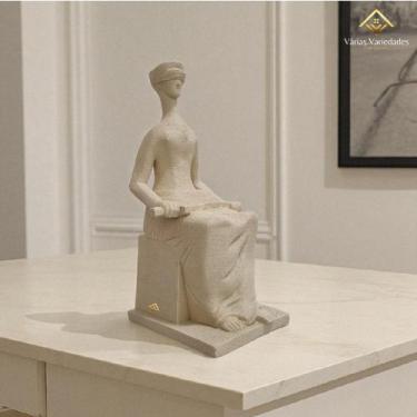 Imagem de Escultura Decorativa Justiça 36cm Gesso Pintado À Mão Premium VÁRIAS V