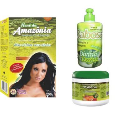 Imagem de Hene Po Divina Dama Castanho Escuro Amazonia 01x200gr+Creme Branco inc