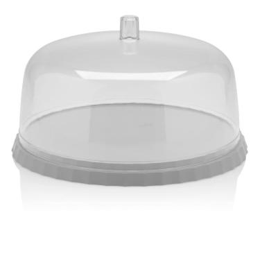 Imagem de Boleira Festa 25 Cm Branco Multiuso Cozinha Com tampa Ou