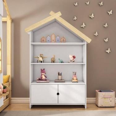 Imagem de Estante Infantil Casinha Mdf/madeira 2 Portas Casatema MadeiraOriginal