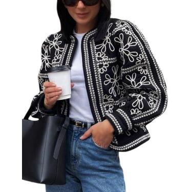 Imagem de Jaqueta acolchoada Yimoon leve com estampa floral para mulheres