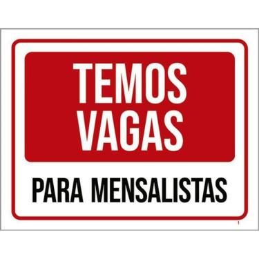 Imagem de Kit 3 Placas Temos Vagas Para Mensalistas 36X46