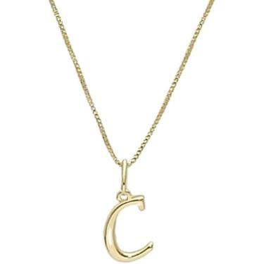 Imagem de Colar Feminino com Letra Inicial – Pingente Personalizado Elegante – Corrente Semi Joia Banhada a Ouro 18K – Presente Sofisticado para Mulher - Stella Vilela Semi Joias (C)