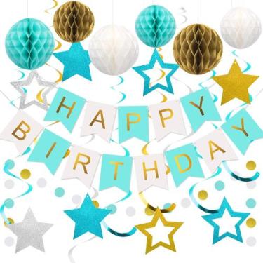 Imagem de Decorações de aniversário meowtastic Happy Birthday Party Mint