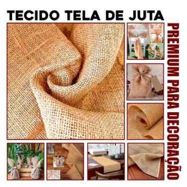 Imagem de Tecido Tela Juta Trama P9 Natural 3,00 x 1,00 Mt Patchwork Decoração C