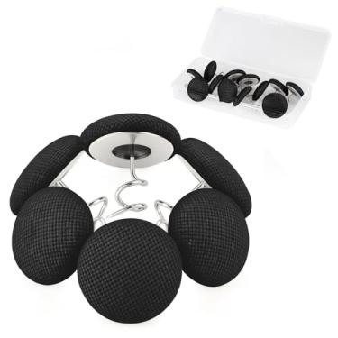 Imagem de Tachinhas decorativas de estofamento com cabeças de pano, pinos torcidos para capas, saias de cama, instalação de forro de cabeça (24, preto)