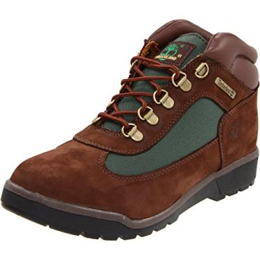 Imagem de Bota Timberland Field com cadarço (Bebê/Criança pequena/Criança grande), Brown/Olive/Brown, 5 Big Kid