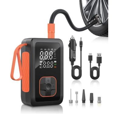 Imagem de Compressor de ar portátil com inflador de pneus Hafuloky 180PSI 15000m