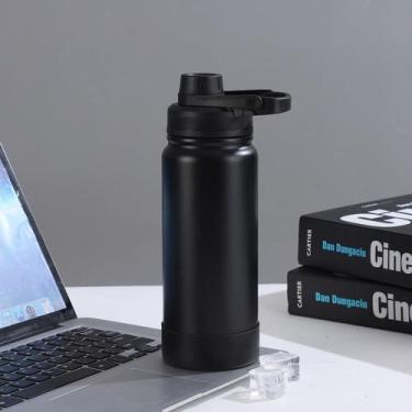 Imagem de Garrafa Térmica Aço Inox + Base da Mesma Cor 1000ml/800ml/600ml/350ml 
