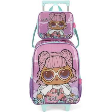 Imagem de Mochila De Rodinhas C/ Lancheira Lol Surprise Rosa