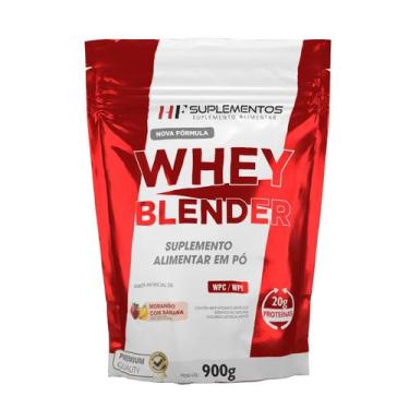 Imagem de Whey blender concentrado morango c/ banana 900g hf - HF SUPLEMENTOS