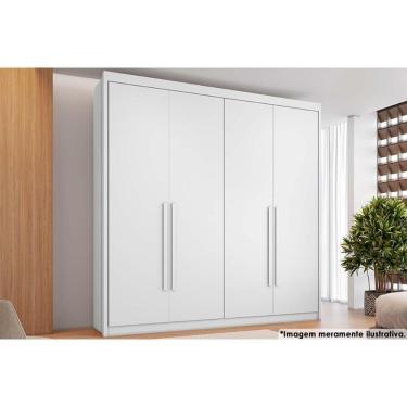 Imagem de Guarda Roupa Solteiro 4 Portas E 4 Gavetas Bérgamo Branco Conquista