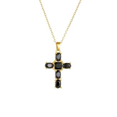 Imagem de MiiFort Gargantilha religiosa com cruz de zircônia cúbica, presente de aniversário para mulheres, filha, irmã, avó, neta, tia, amizade, One Size, Metal, Sem Pedra Preciosa