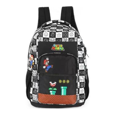 Imagem de Mochila de Costas Escolar Infantil Juvenil Super Mario-Unissex