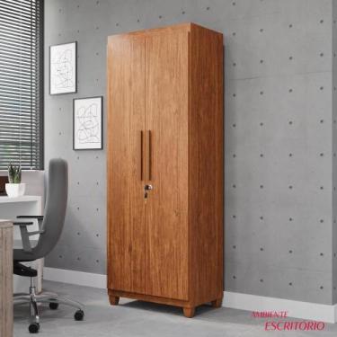 Imagem de Ármario Multiuso Master 175cm Mdf C/ Chave E Rodizios Cor:cinamomo Cin