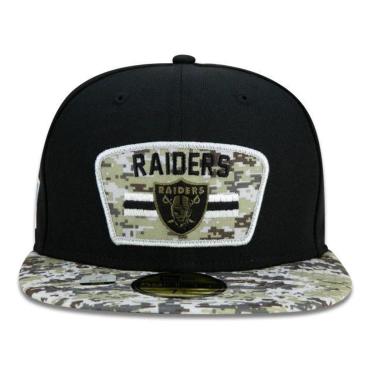 Imagem de BONÉ NEW ERA 5950 LAS VEGAS RAIDERS SALUTE TO SERVICE NFP22BON207 PRETO VERDE CAMUFLADO-Masculino