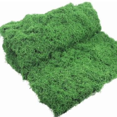 Imagem de FSZNKJ Tapete de musgo verde preservado para decoração de parede de grama, decorativo natural para plantas internas com tecido de base, tapete de musgo artificial para casamento, floral DIY (50 x 100