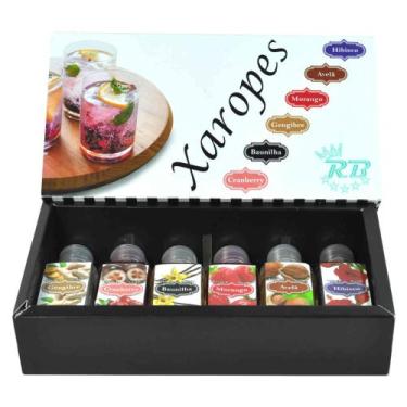 Imagem de Kit 6 mini xaropes para gin tônica, drinks, sobremesas, sorvetes e caf