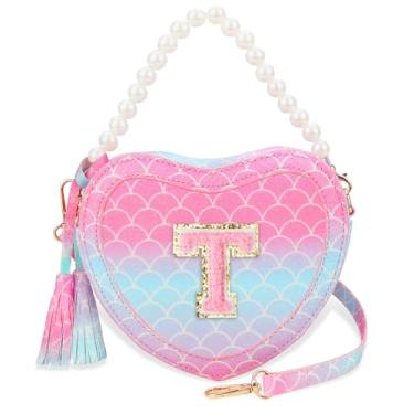 Imagem de Bolsa infantil com coração para meninas - Bolsa de ombro infantil para presente T