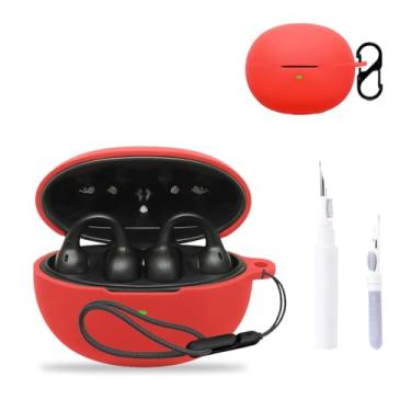 Imagem de NOUKAJU Capa para Baseus Inspire XC1, capa protetora para fone de ouvido (com mosquetão + cordão + caneta de limpeza) à prova de quedas, arranhões, à prova de choque, capa para Baseus Inspire XC1