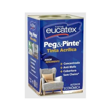 Imagem de Tinta Eucatex Acrilica Pintura Parede Peg E Pinte 18l Cores Cor Branco/gelo
