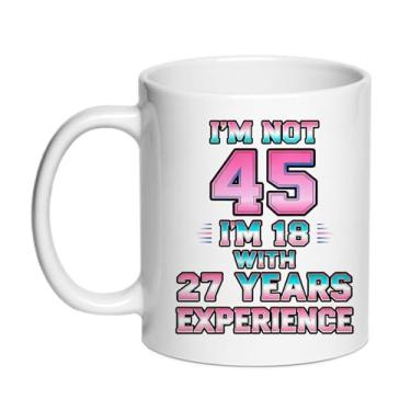 Imagem de SIUNY Caneca de aniversário de 45 anos para mulheres e homens - Presentes de aniversário de 45 anos para mãe, pai, avó, avô, esposa, marido, 325 ml, xícara de café 1981 (45TH)
