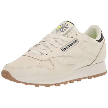 Imagem de Reebok Tênis feminino de couro clássico, Alabastro/cru macio/preto, 6.5 Women/5 Men