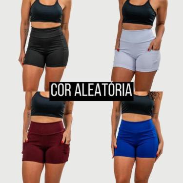 Imagem de Shorts Fitness com Dois Bolso Laterais pra Celular Cós Alto de Alta Co