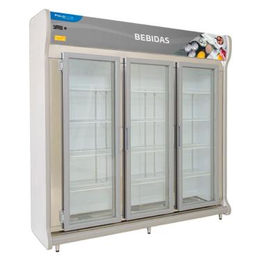 Imagem de Expositor De Bebidas 3 Portas Polofrio Expositor Europeu Cinza 110v