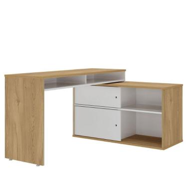 Imagem de Mesa Escrivaninha 2 Portas De Correr Em L Alex Olmo/branco