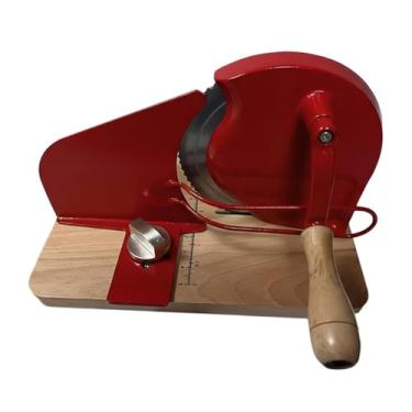 Imagem de FytStycale Fatiador de Pão Manual, Fatiador de Frios, Eficiente E Prático, com Escala Graduada E Manivela, Ideal para Cozinhas, Vermelho, Tamanho real