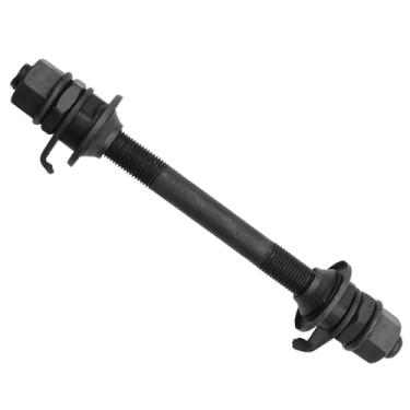 Imagem de sunnates 1 peça de eixo de bicicleta 150 mm eixo dianteiro de várias velocidades, eixo de substituição de eixo de bicicleta preto de 26 TPI, kit de arruela de porca de bloqueio cônico, acessórios de