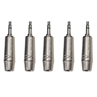 Imagem de Kit 5 Plug P2 Macho Estéreo Metal Prof Para Celular