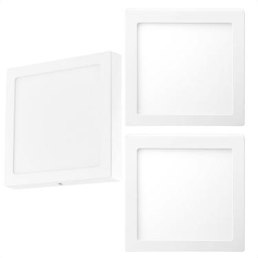 Imagem de Kit 3 Painel De Led Quadrado Sobrepor 12w Bivolt Taschibra 6500k Frio