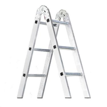Imagem de Escada Em Alumínio Com 6 Degraus De 1,75 Metros De Altura Total