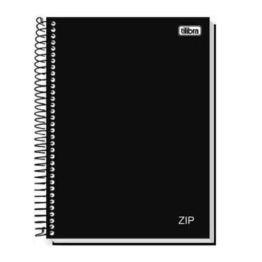 Imagem de Caderno universitário 10m 160 folhas zip preto cd - tilibra, Preto