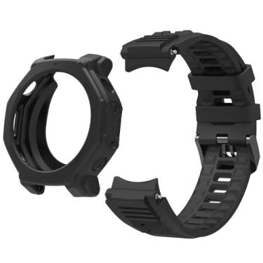 Imagem de XINGMALY Pulseira de substituição compatível com Amazfit T-Rex 3 Pro, pulseira de substituição esportiva de silicone macio flexível resistente ao suor para Amazfit T-Rex 3 Pro Smart Watch (preto)