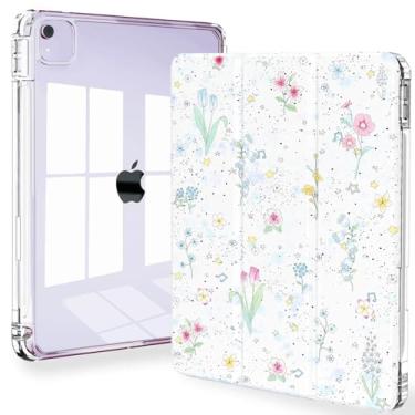 Imagem de Feams Capa fina para iPad Air de 13 polegadas M3 2025/M2 2024, capa traseira transparente para iPad Pro de 12,9 polegadas, 6ª/5ª/4ª geração 2022/2021/2020, capa traseira transparente com hibernação