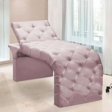 Imagem de Maca Estofada Estética Cílios Regulável Spa Suede Anitta Cor:rosê