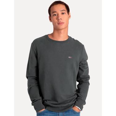 Imagem de Moletom Tommy Jeans Masculino Fleece Flag Crewneck Chumbo-Masculino