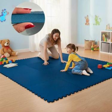 Imagem de Kit 10 Placas Tapete Tatame EVA 50x50cm 20mm 20 Bordas Emborrachado Ex