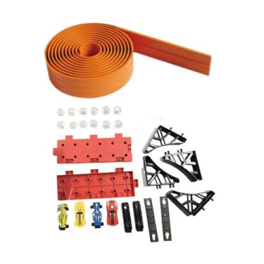 Imagem de simhoa Pista de corrida flexível para carrinhos de brinquedo, pista portátil com ventosas, de corrida enrolável para meninos e meninas.