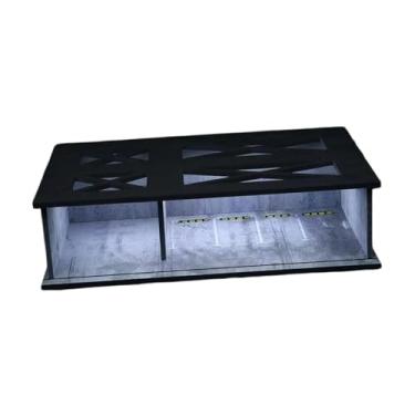 Imagem de MERIGLARE Caixa de exposição de modelos de veículos fundidos em escala 1:64, carrinhos de brinquedo de liga metálica, organizador de cenários, layout de garagem