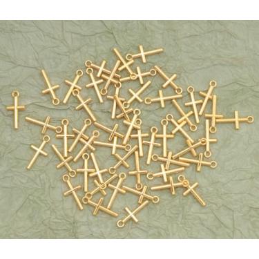 Imagem de Pingente de cruz religioso metal antigo prata vintage mini contas achado para fazer joias acessórios brinco pulseira colar chaveiro projeto DIY, 100, Metal, Sem Pedra Preciosa