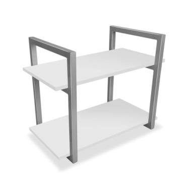 Imagem de Prateleira Milazzo Design Industrial 25cm Prata e Branco